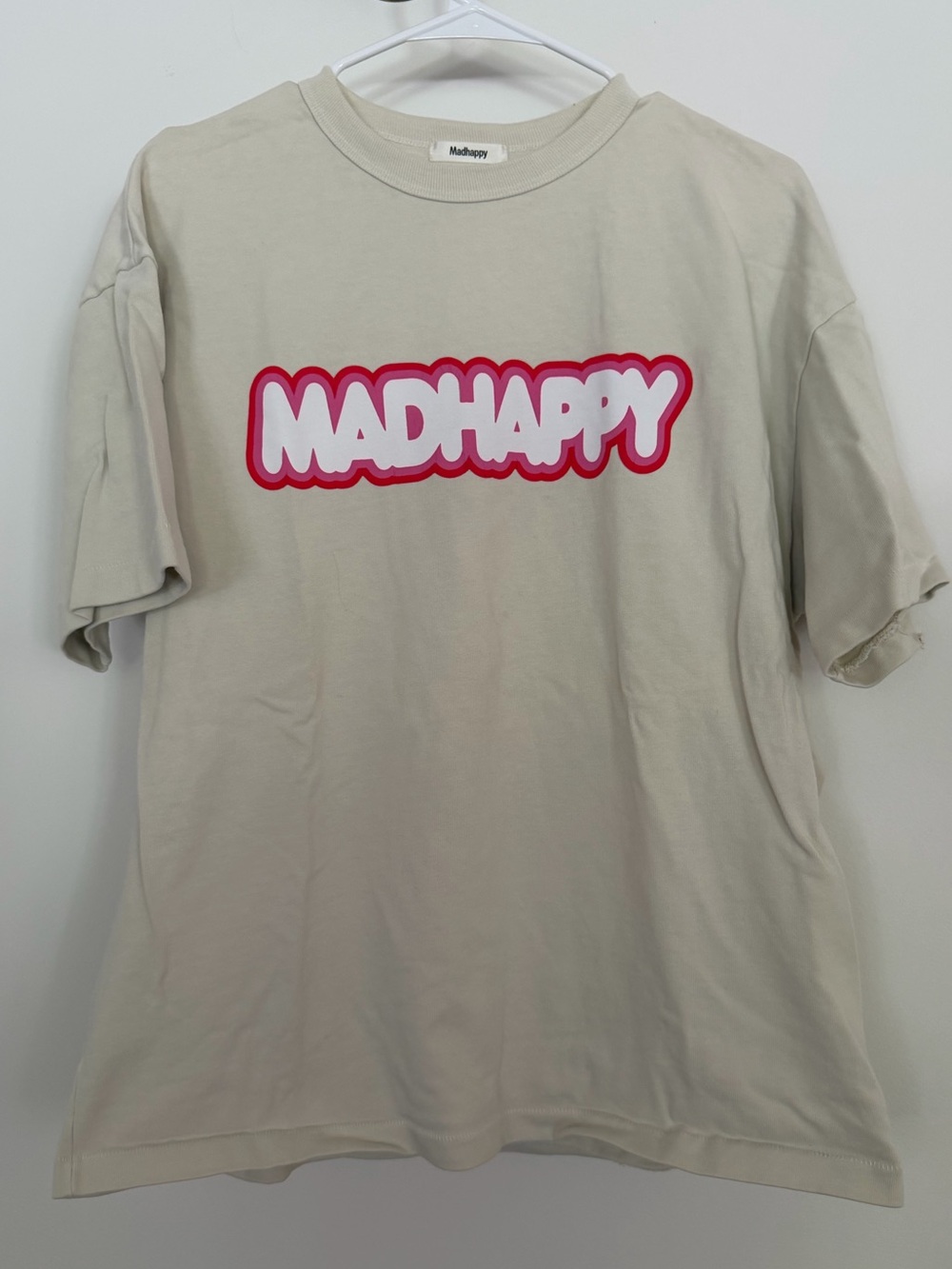 Madhappy Beige Tee with Logo